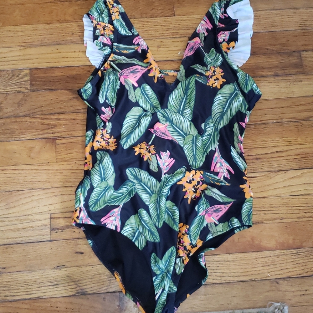 Jessica Simpson Ruffle Straps One Piece Swimsuit